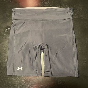 Black UnderArmour shorts, 6” inseam
